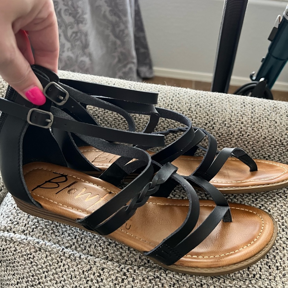 Black gladiator sandals (size 10)